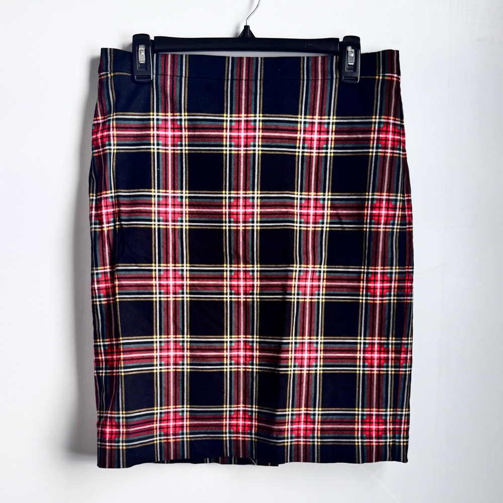 J. Crew Factory Tartan Plaid Pencil Skirt in Cotton Blend Size 8